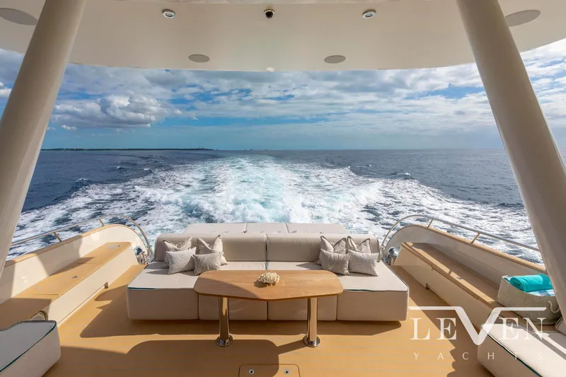 Slide: The Image of Luxurious Van der Valk LeVen 90 yacht deck with ocean view, 2026 model. - 14