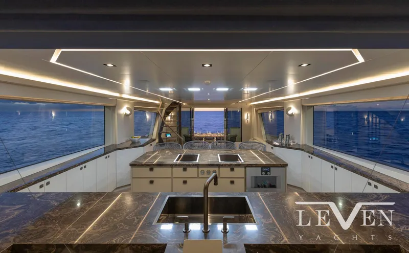 Slide: The Image of Luxurious interior of 2026 Van der Valk LeVen 90 yacht with ocean view. - 20