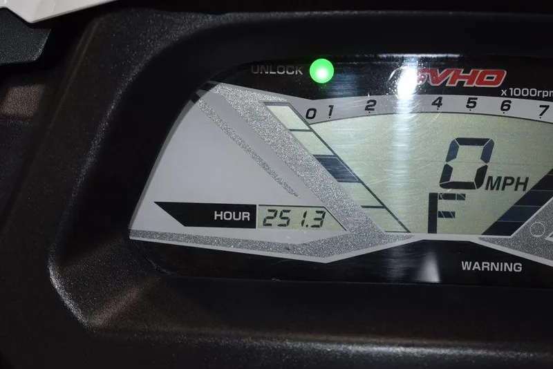 Slide: The Image of Dashboard of 2017 Yamaha WaveRunner GP1800 showing 251.3 hours and 0 MPH. - 18