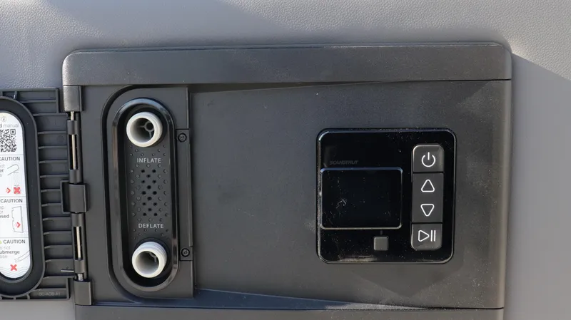 Slide: The Image of Control panel of 2025 Trifecta 23 ULE with inflate and deflate options. - 15