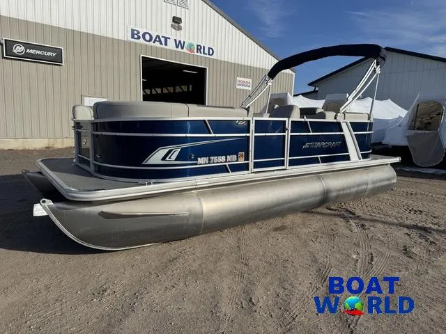 Slide: The Image of 2021 Starcraft EX 20 R Pontoon boat at Boat World dealership. - 28