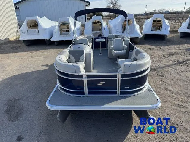 Slide: The Image of 2021 Starcraft EX 20 R Pontoon boat with seating, displayed at Boat World dealership. - 8