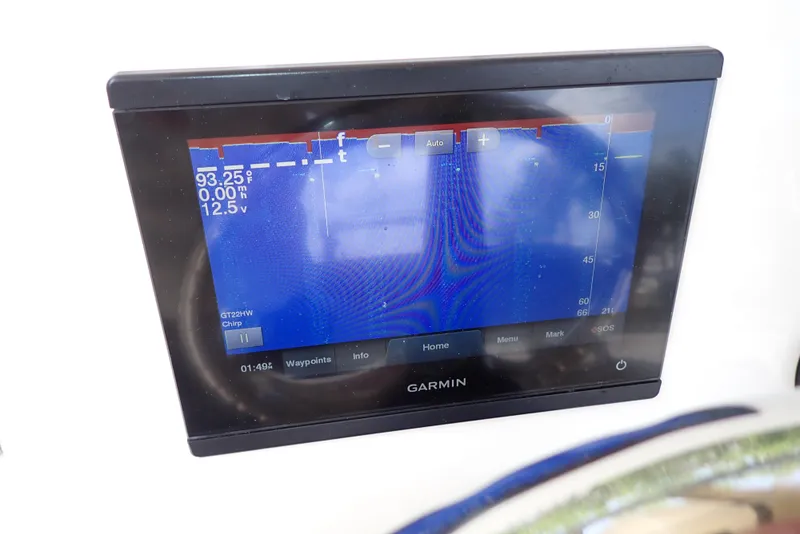 Slide: The Image of Garmin marine display on 2022 Key West 188 Bay Reef boat dashboard. - 11