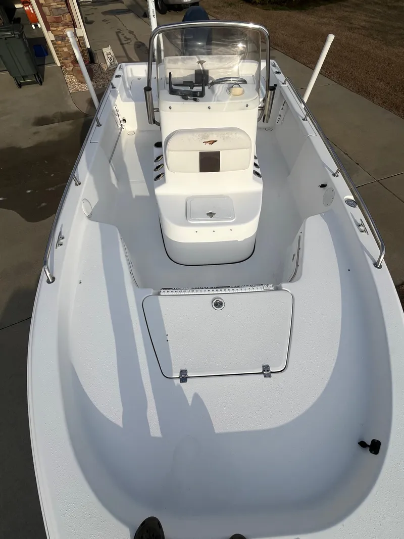 Slide: The Image of 2013 Tidewater 1910 Baymax boat, spacious deck, center console, white finish. - 5