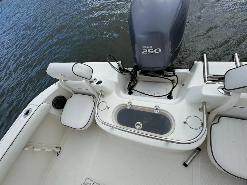 Slide: The Image of 2008 Key West 211 Bluewater boat with Yamaha 250 engine on water. - 6