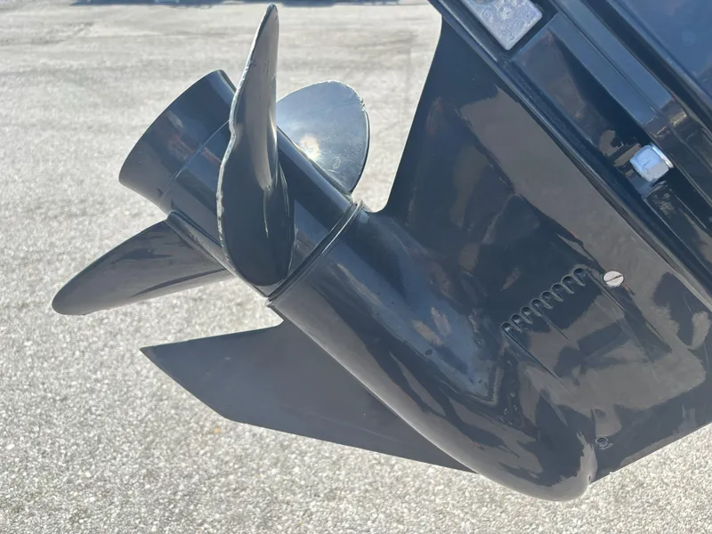 Slide: The Image of Close-up of a 2019 Bayliner VF5 boat propeller in sunlight. - 7