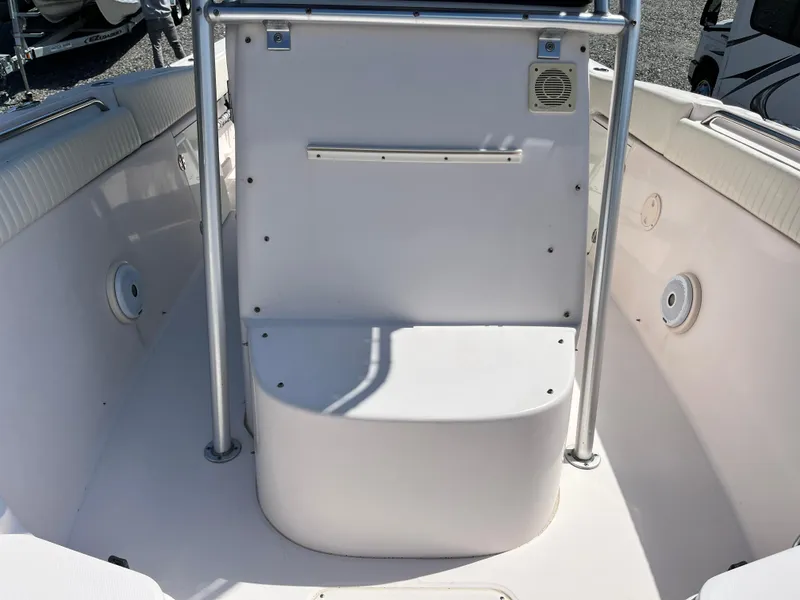 Slide: The Image of 2003 Grady-White Chase 273 boat interior with seating and stainless steel railings. - 14