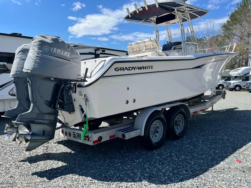 Slide: The Image of 2003 Grady-White Chase 273 boat on trailer with Yamaha outboard motor. - 3