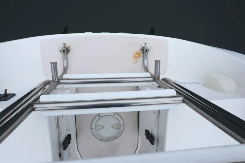 Slide: The Image of Deck view of a 1995 Catalina 30 yacht. - 12