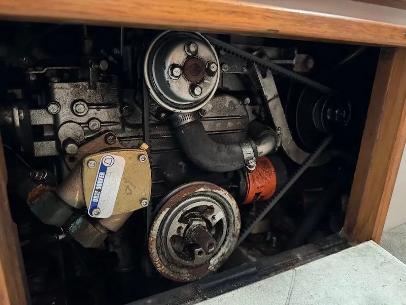 Slide: The Image of Engine of a 1995 Catalina 30 sailboat. - 39
