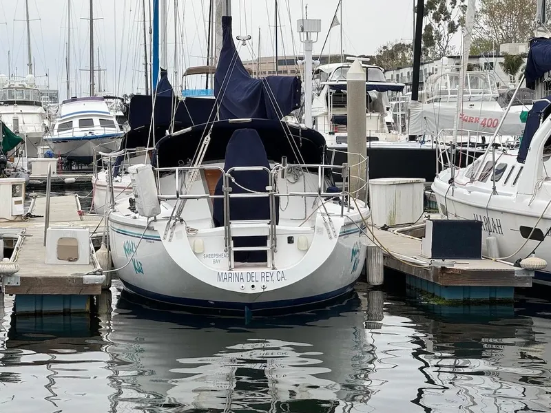 Slide: The Image of 1995 Catalina 30 sailboat docked at Marina del Rey. - 5