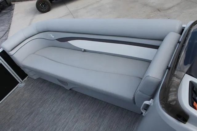 Slide: The Image of 2023 Bennington 21 SL boat with sleek gray seating and modern design. - 10