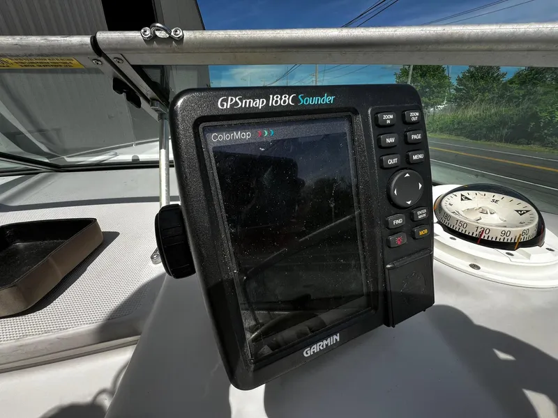 Slide: The Image of Garmin GPSmap 188C Sounder on 2000 Formula 260 Sun Sport boat dashboard. - 20
