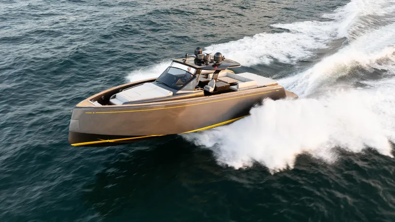 The Image of 2023 Pardo Yachts P50 cruising on open water, showcasing sleek design and powerful performance. - 0
