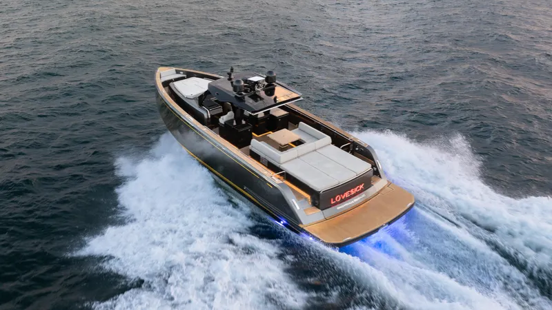 Slide: The Image of 2023 Pardo Yachts P50 cruising on open water, showcasing sleek design and powerful performance. - 4