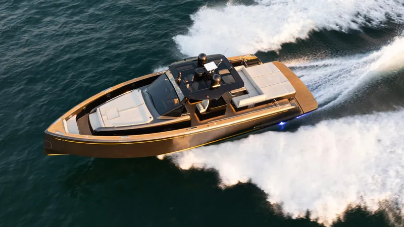 Slide: The Image of 2023 Pardo Yachts P50 cruising on open water, showcasing sleek design and powerful performance. - 8