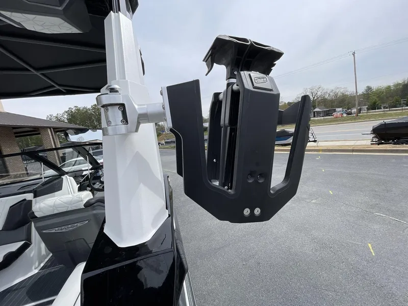 Slide: The Image of 2023 Nautique Super Air Nautique G25 Paragon wakeboard rack detail. - 17