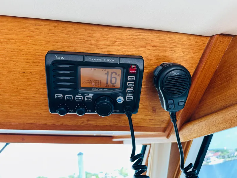 Slide: The Image of ICOM marine radio installed on 2014 Grand Banks 46 Eastbay SX yacht. - 31