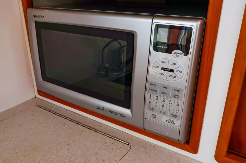 Slide: The Image of Built-in Sharp microwave in 2010 MJM 40z Downeast yacht kitchen. - 40