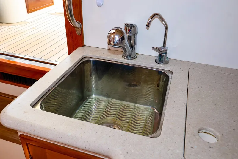 Slide: The Image of Stainless steel sink in 2010 MJM 40z Downeast yacht galley. - 41