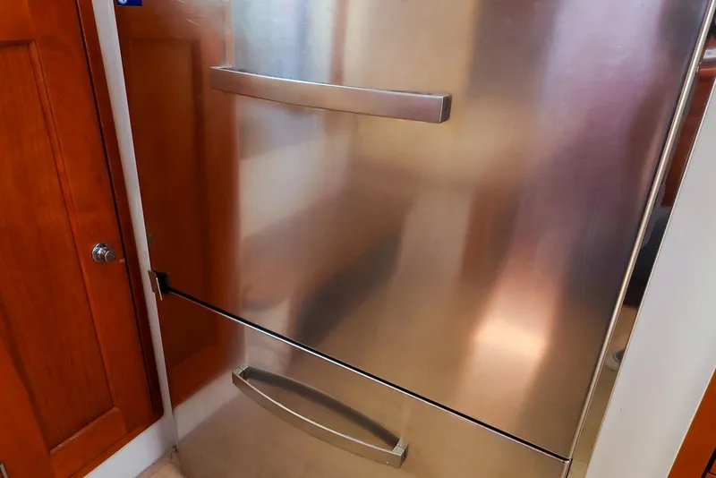 Slide: The Image of Stainless steel refrigerator on 2010 MJM 40z Downeast boat interior. - 43