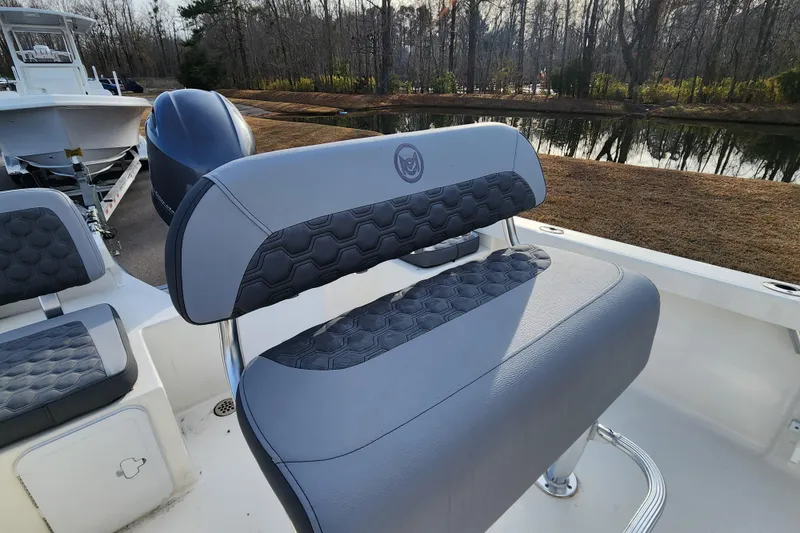Slide: The Image of 2025 May-Craft 192 CC boat interior with stylish seating and modern design. - 13