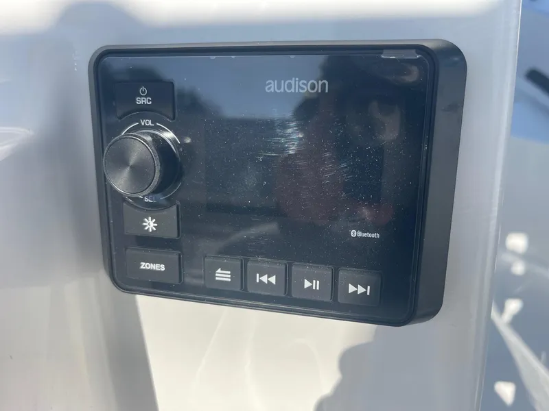 Slide: The Image of Audison audio control panel on 2025 Sea Pro 225 Sandbar boat. - 5