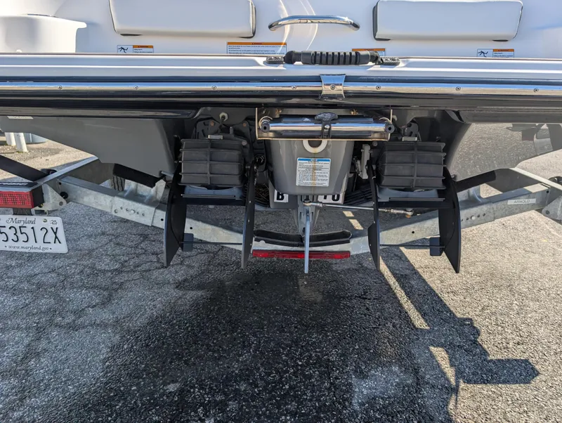Slide: The Image of 2019 Yamaha Boats 242 Limited S rear view showing dual jet propulsion system. - 11