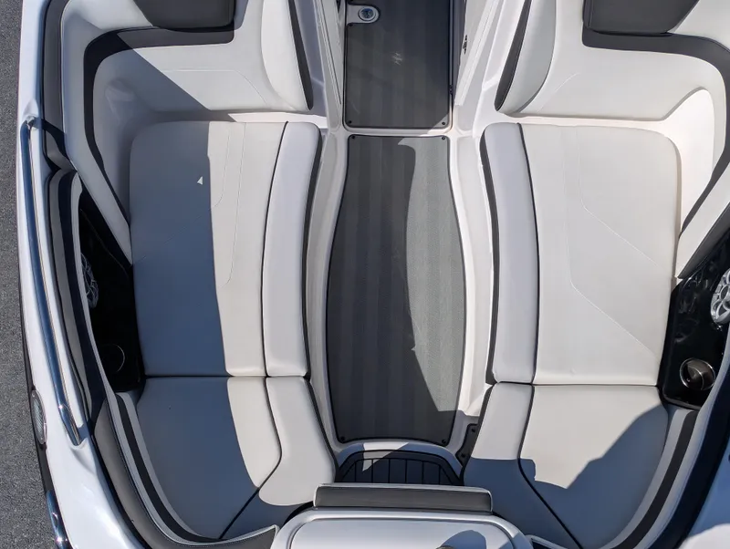 Slide: The Image of 2019 Yamaha Boats 242 Limited S interior seating, featuring sleek, modern design and comfortable upholstery. - 19