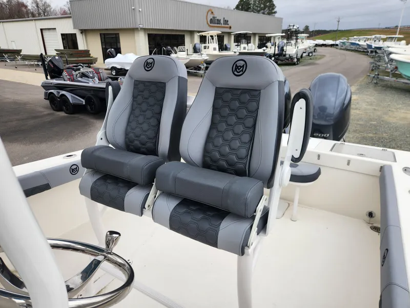 Slide: The Image of 2025 May-Craft 245 Offshore CC boat seats with modern design and comfortable padding. - 15