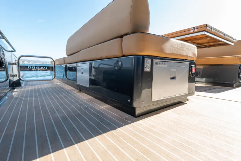 Slide: The Image of Luxurious deck seating on 2022 Pardo Yachts 50, featuring sleek design and modern amenities. - 33