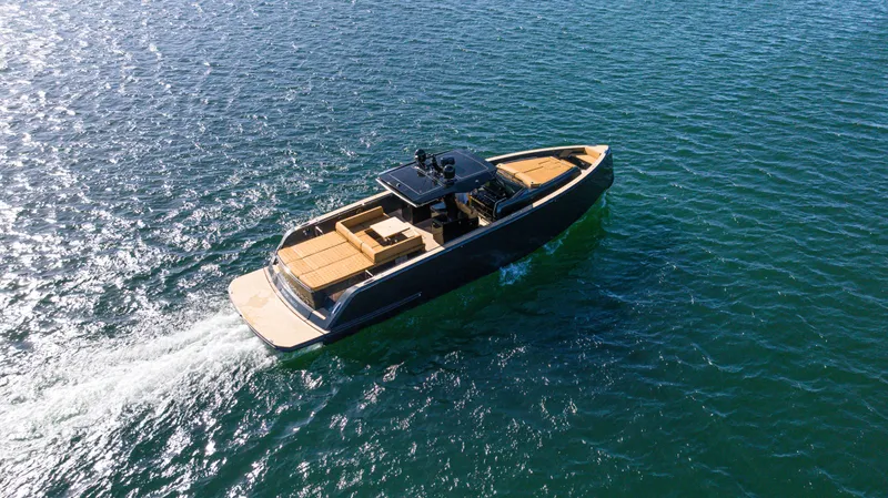 Slide: The Image of 2022 Pardo Yachts 50 cruising on open water, showcasing sleek design and luxury. - 6
