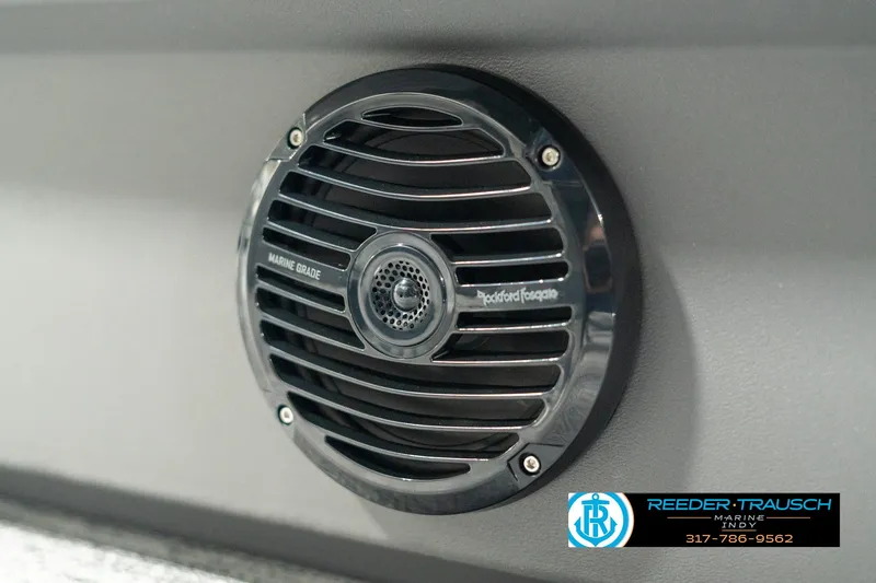 Slide: The Image of Speaker on 2025 Bennington 21 SSB boat, featuring Rockford Fosgate marine audio. - 42