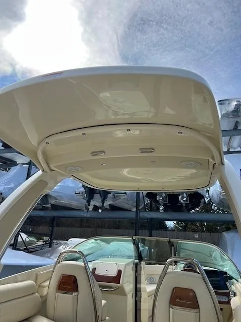 Slide: The Image of 2022 Chris-Craft Launch 28 GT boat interior with sleek design and modern features. - 23