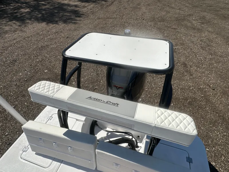 Slide: The Image of 2025 Action Craft 17 Flats Flyfisher boat with white seating and console. - 20
