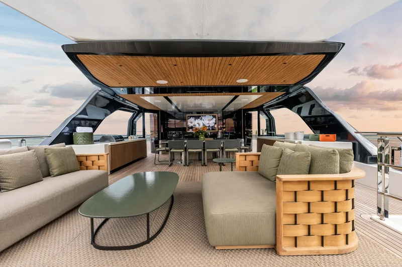 Slide: The Image of Luxurious 2025 Alpha Squalo Co Ownership yacht interior with modern seating and elegant design. - 52