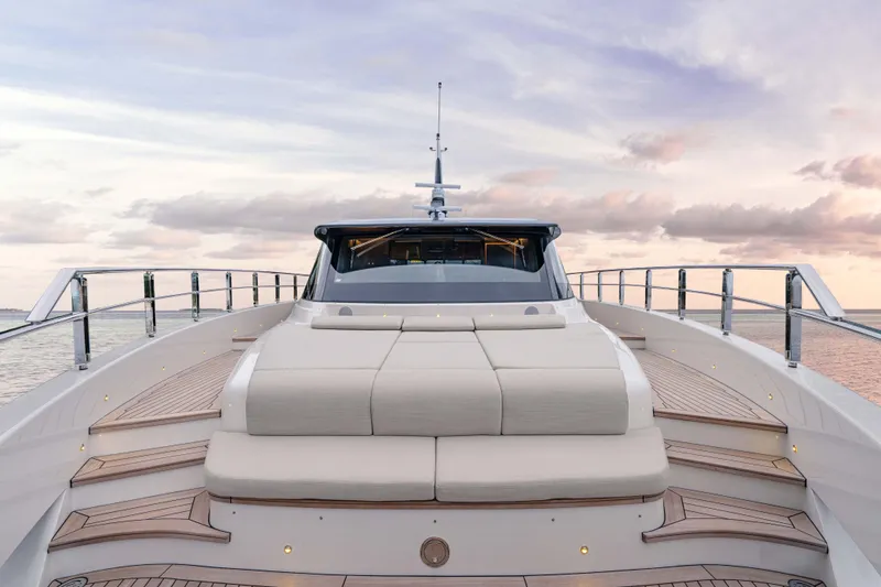 Slide: The Image of Luxurious 2025 Alpha Squalo Co Ownership yacht deck with sunset view. - 54
