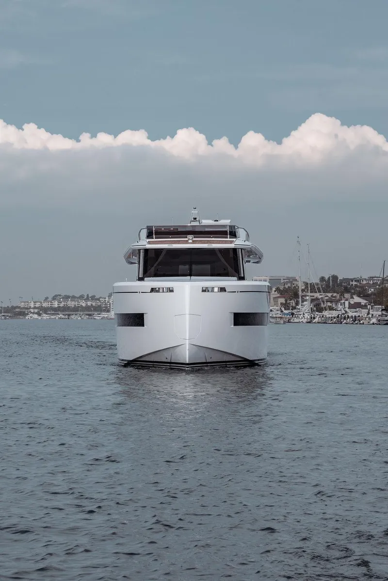 Slide: The Image of 2023 Pardo Yachts Endurance 60 cruising on calm waters, front view. - 6