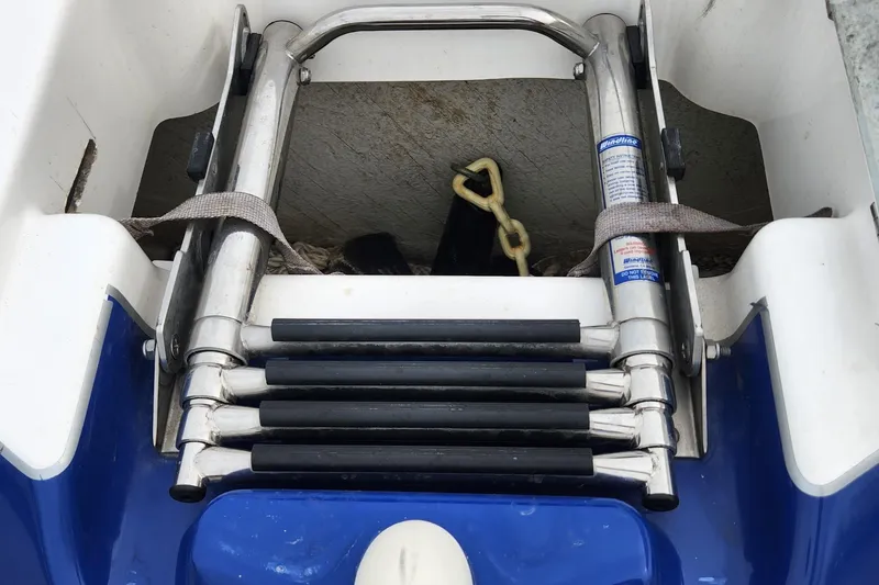 Slide: The Image of Yamaha AR240 High Output 2011 boat ladder and anchor storage area. - 17