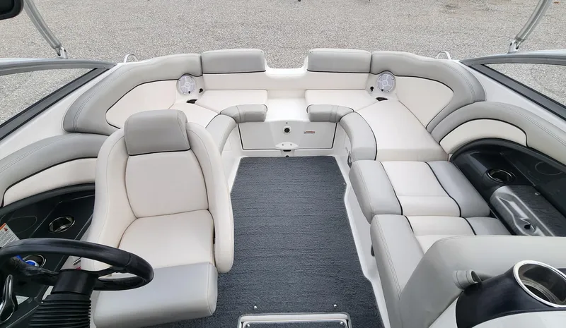 Slide: The Image of 2011 Yamaha AR240 High Output boat interior with spacious seating and modern design. - 6