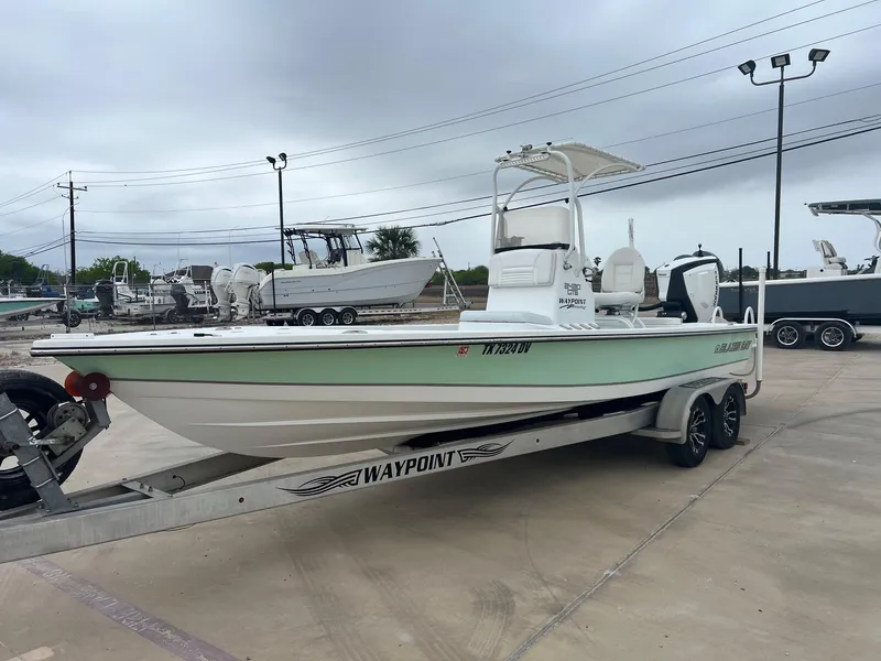 Slide: The Image of 2018 Blazer 2420 GTS boat on trailer in outdoor lot. - 3