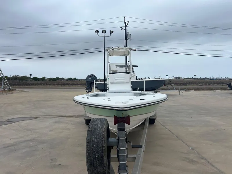 Slide: The Image of 2018 Blazer 2420 GTS boat on trailer in outdoor setting. - 7