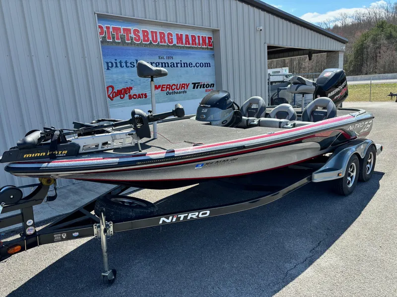Slide: The Image of 2014 Nitro Z-8 boat on trailer at Pittsburg Marine dealership. - 2
