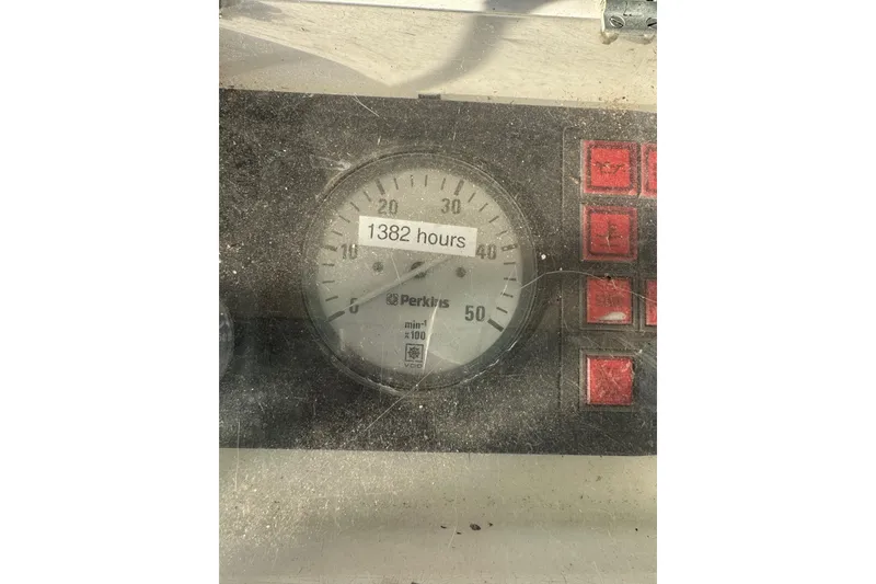 Slide: The Image of Hour meter showing 1382 hours on a 1994 Beneteau 40 sailboat. - 102