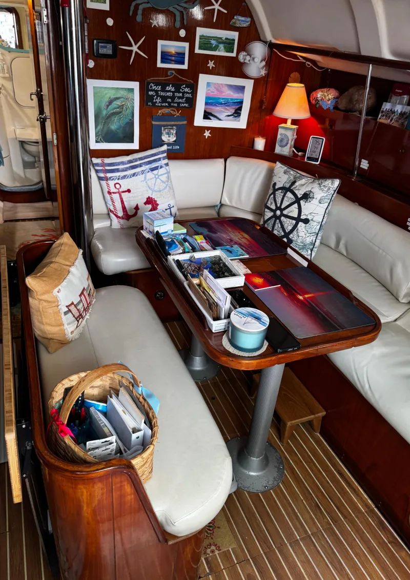 Slide: The Image of Vberth bed on starboard side, spacious room with storage and a couch - 51