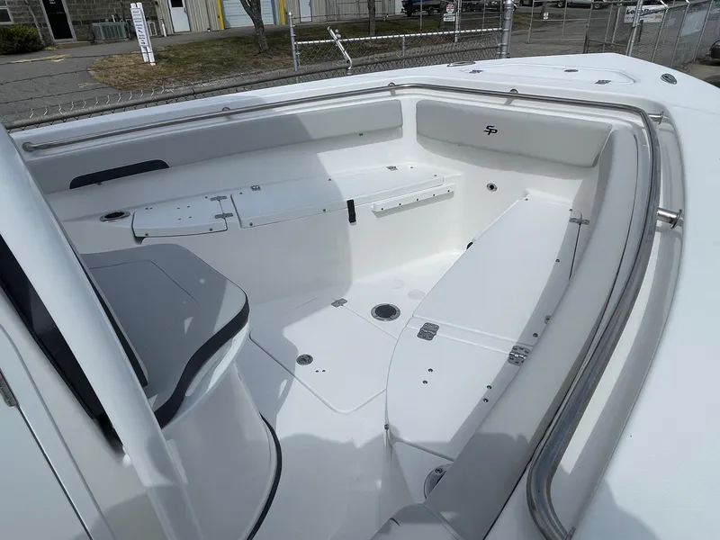 Slide: The Image of 2025 Sea Pro 222 Center Console boat interior with spacious seating and storage. - 14