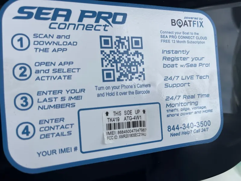 Slide: The Image of QR code instructions for Sea Pro Connect on 2025 Sea Pro 222 Center Console boat. - 20