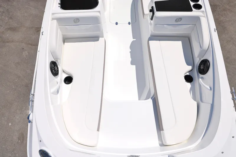 Slide: The Image of 2025 Hurricane SunDeck Sport 185 OB boat interior, featuring spacious seating and sleek design. - 6