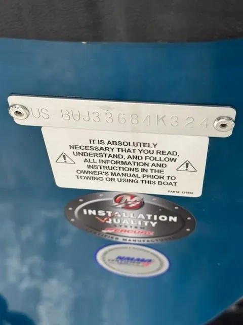 Slide: The Image of 2024 Tahoe 210 S Limited boat identification and safety instruction plate. - 14