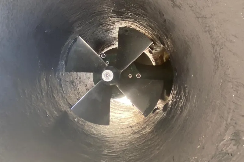 Slide: The Image of Close-up of a propeller inside a West Bay 58 RPH yacht, 2001 model. - 82